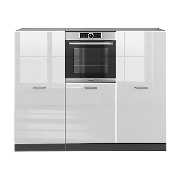 Vicco R-Line Küchenblock Weiß Hochglanz/Anthrazit 180 cm ohne Arbeitsplatte günstig online kaufen