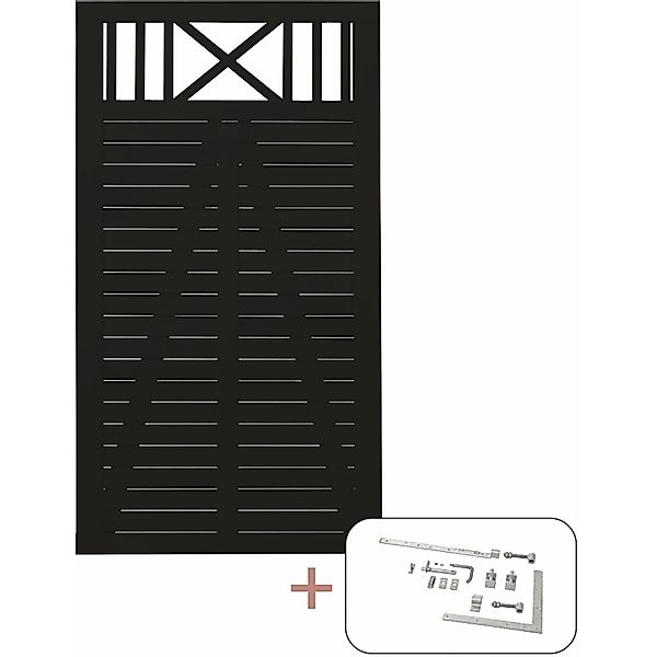 Einzeltor Nostalgi Nadelholz Schwarz 100 cm x 180 cm günstig online kaufen