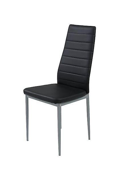 Esszimmerstuhl 4er Set SIMONE S Kunstleder Schwarz günstig online kaufen