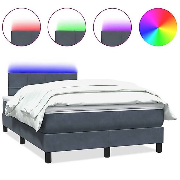 vidaXL Boxspringbett, Boxspringbett mit Matratze Dunkelgrau 120x210 cm Samt günstig online kaufen