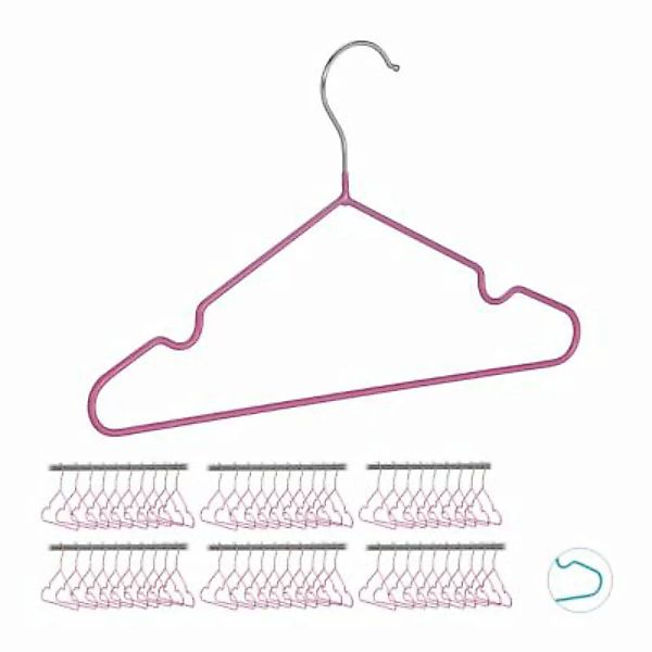 relaxdays 60 x Kinderkleiderbügel pink günstig online kaufen