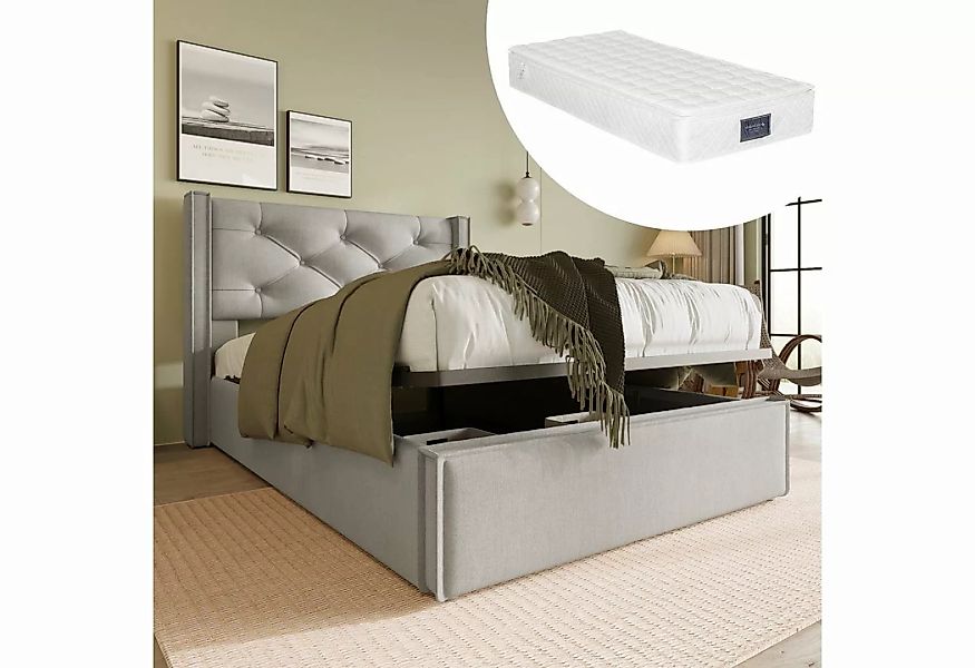 REDOM Polsterbett Hydraulisches (90x200cm,Bett mit Lattenrost aus Metallrah günstig online kaufen