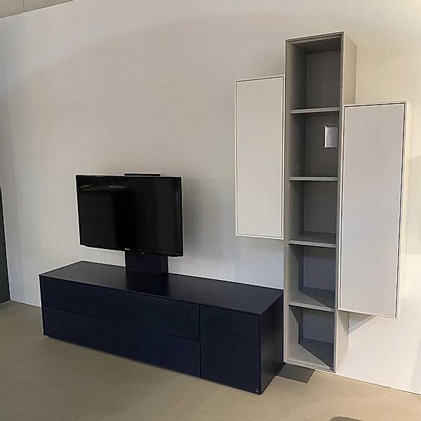 WK WOHNEN Anbauschrank Anbauwand Intono Lack Schwarzblau Mit Tv-Halterung günstig online kaufen