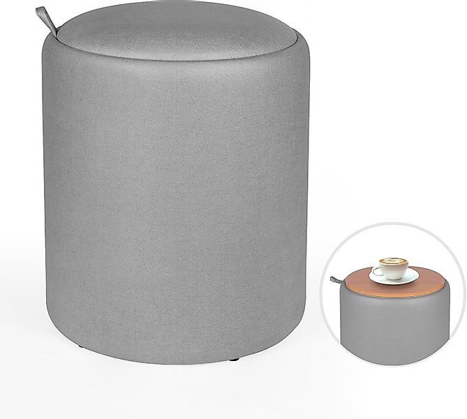 Zedelmaier Sitzhocker rund Hocker Zylindrischer Samthocker Fußbank (Set), m günstig online kaufen