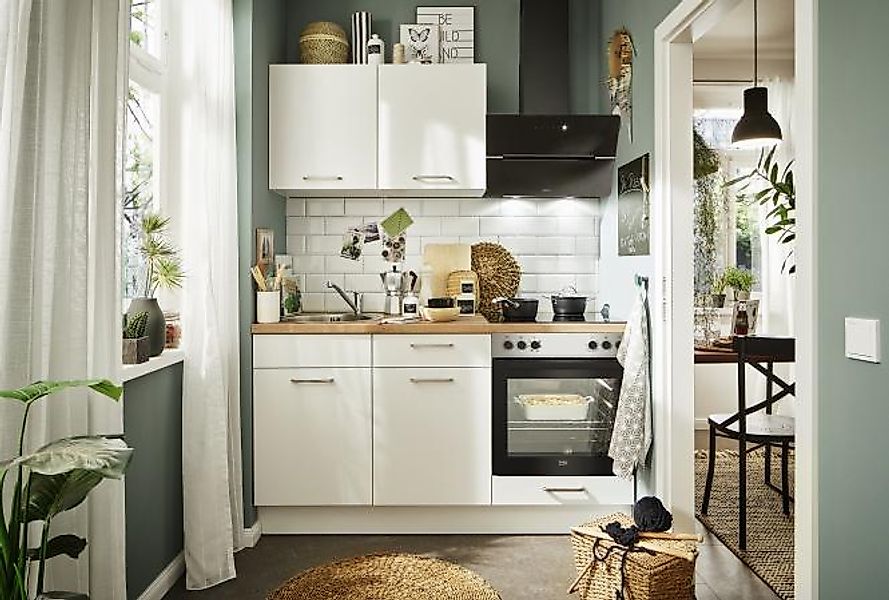 Küchenzeile Leerblock 160cm Teeküche inkl. Spüle und Spültischarmatur PKW 5 günstig online kaufen