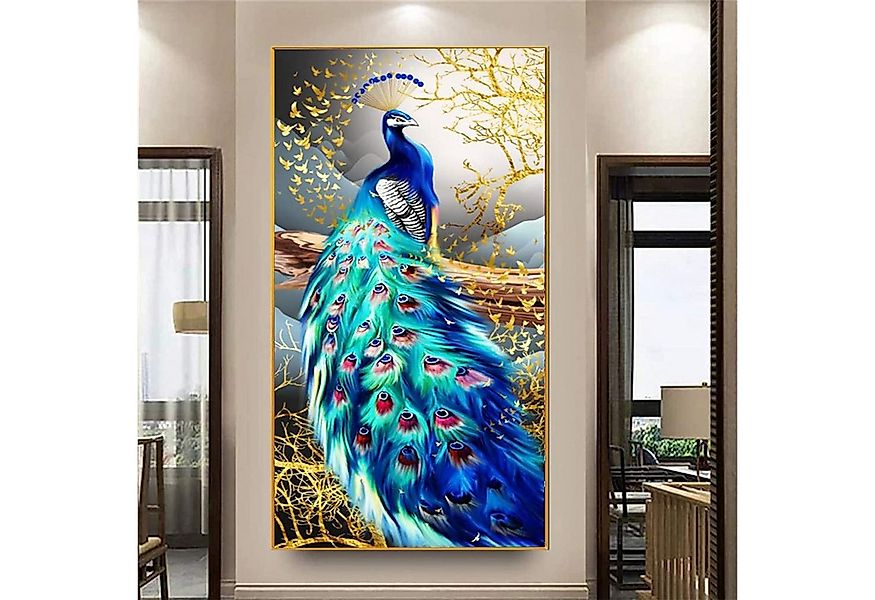 LuxusKollektion Leinwandbild Diamond Painting 5D Drill Pfau Erwachsene XXL günstig online kaufen