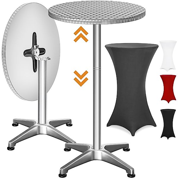 Stehtisch Silber 115x60cm + Husse Anthrazit Ø60cm günstig online kaufen