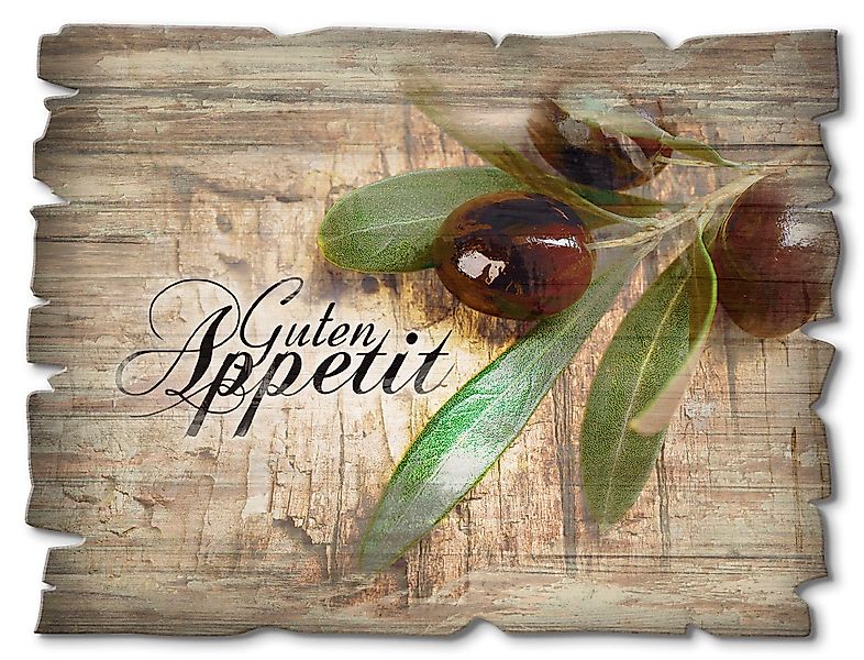 Artland Holzbild Oliven Guten Appetit, Speisen günstig online kaufen