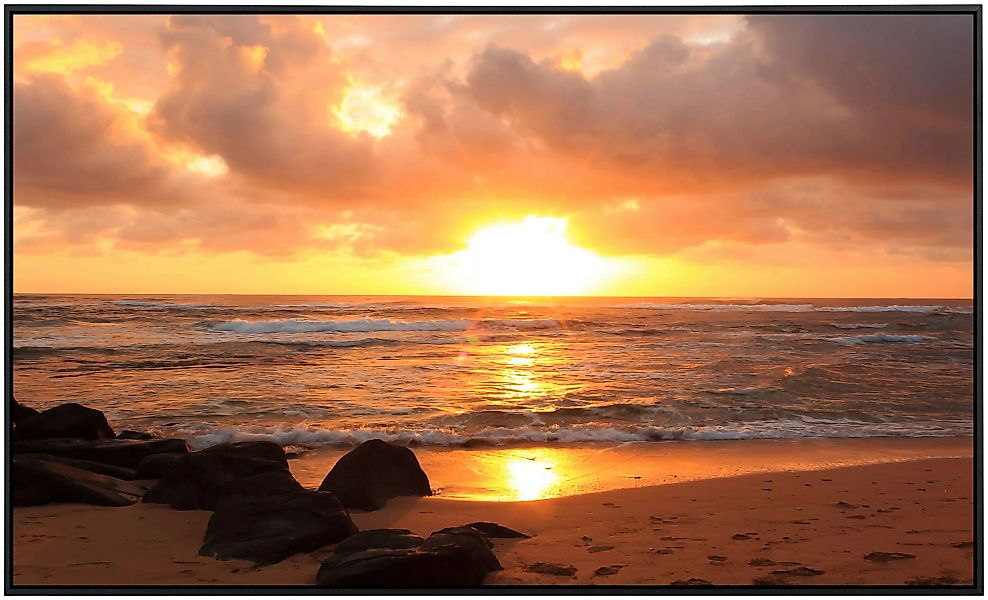 Papermoon Infrarotheizung »Sonnenaufgang Lihue Beach«, sehr angenehme Strah günstig online kaufen