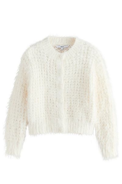 Next Strickjacke Strickjacke mit Rundhals und flauschiger Struktur (1-tlg) günstig online kaufen