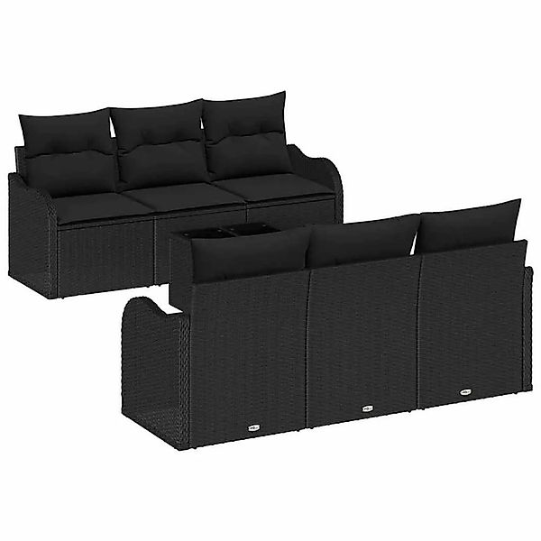 vidaXL Gartensofa-set Schwarz 55 x 55 x 37 cm Poly-Rattan 3345593 günstig online kaufen
