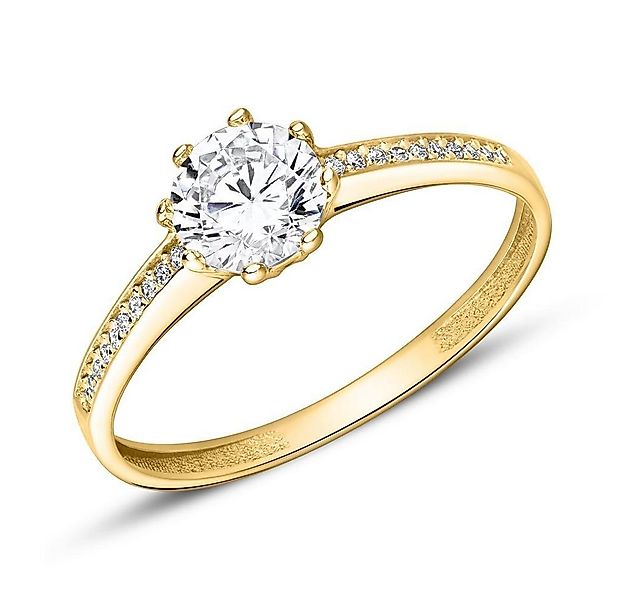 JEWLIX Goldring JEWLIX Verlobungsring 375er Gelbgold 9K mit Zirkonia Damenr günstig online kaufen