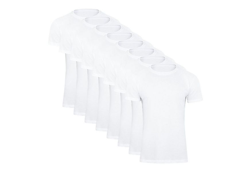 Paolo Renzo T-Shirt (8-tlg) Rundhals Basic T-Shirt O-Neck 2,4 oder 8 Stück günstig online kaufen