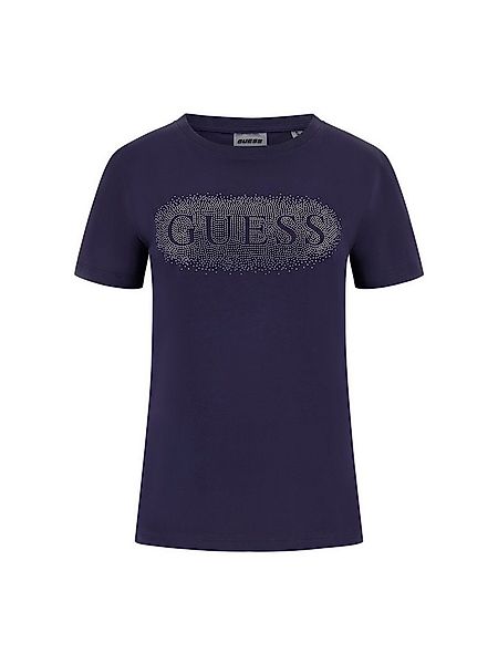 Guess T-Shirt – T-Shirt mit Rundhalsausschnitt und Strassstein-Logo günstig online kaufen