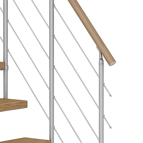 Dolle Mittelholmtreppe Dublin Eiche Perlgrau GH bis 315 cm 1/4gew. 65 cm FS günstig online kaufen