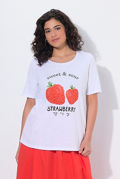 Ulla Popken T-Shirt T-Shirt Erdbeeren Classic Rundhals Halbarm günstig online kaufen