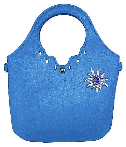 Trachtenland Trachtentasche Trachten Handtasche 'Shopper' mit Edelweiß, Bla günstig online kaufen