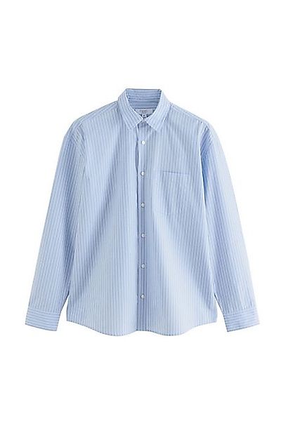 Next Langarmhemd Langärmeliges Popeline-Oxfordhemd mit Streifen (1-tlg) günstig online kaufen