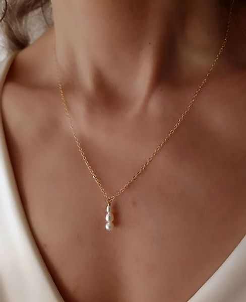 GOLDEN Kette mit Anhänger Minimalistische Süßwasserperlen günstig online kaufen