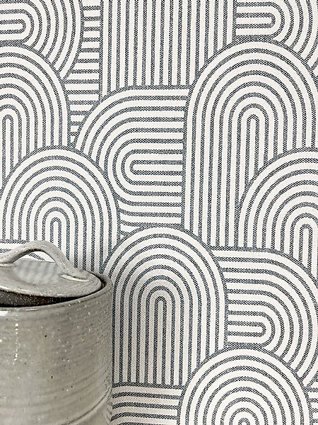 Newroom Vliestapete Bowy Grey Tapete Mustertapete Linien,Bogen, Grau Tapete günstig online kaufen