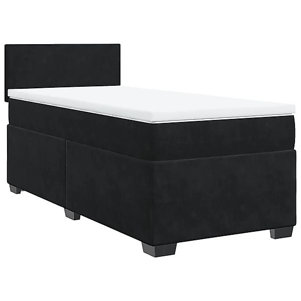 vidaXL Boxspringbett mit Matratze Schwarz 80x200 cm Samt 3286158 günstig online kaufen
