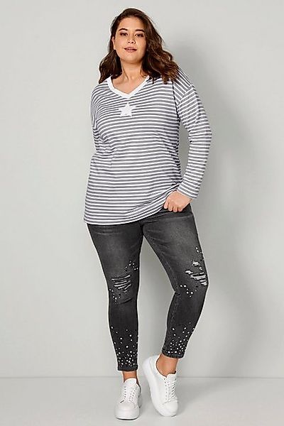 Angel of Style Fleecejacke Sweatshirt A-Line Ringel Frottee-Stern Langarm günstig online kaufen
