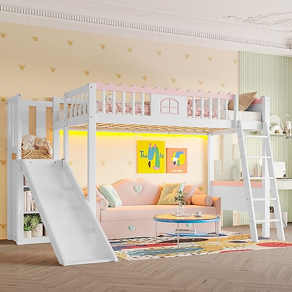 Flieks Hochbett Kinderbett Einzelbett 90x200cm mit günstig online kaufen