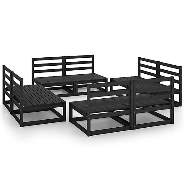 vidaXL 8-tlg Garten-Lounge-Set Schwarz Massivholz Kiefer Modell 99 günstig online kaufen