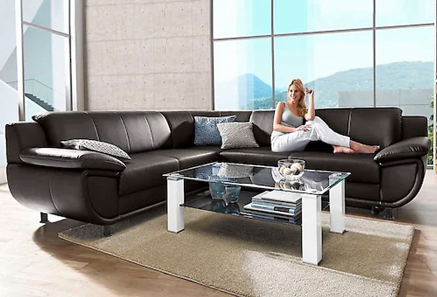 TRENDMANUFAKTUR Ecksofa "Rondo wahlweise mit Schlaffunktion, 267x247 cm (Bx günstig online kaufen