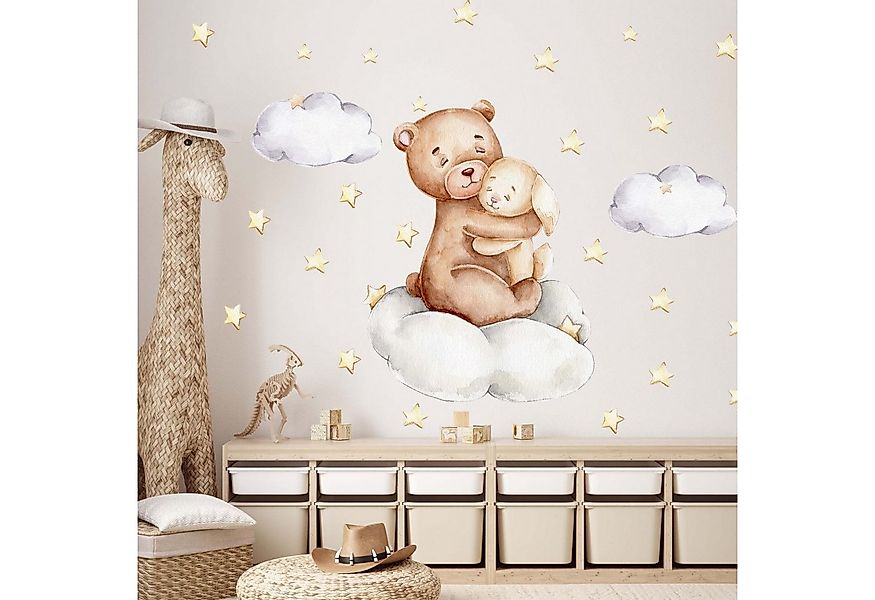 WANDKIND Wandtattoo Kinderzimmer Wandaufkleber / Bär und Hase Arm in Arm / günstig online kaufen