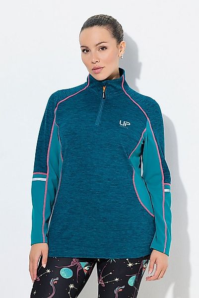 Ulla Popken T-Shirt Funktionsshirt Slim Stehkragen Zipper Langarm günstig online kaufen