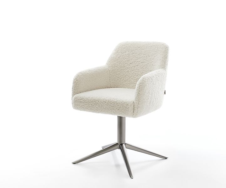 Drehstuhl Greg-Flex Teddystoff Beige Fußkreuz Graphit 360° drehbar Wippfunk günstig online kaufen