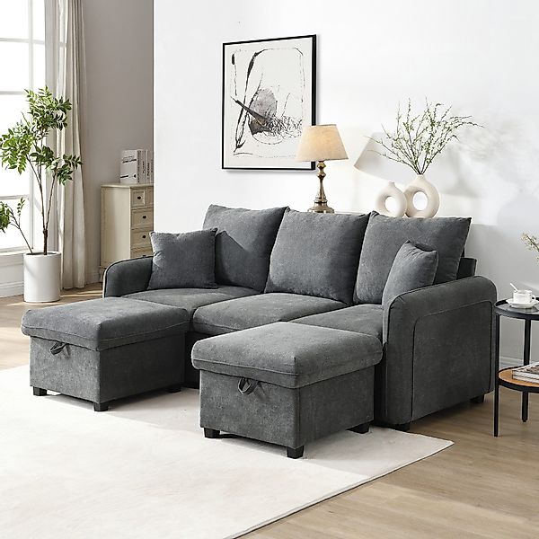 STILVORA Ecksofa mit Stauraum,3 sitzer-Ecksofa l-form günstig online kaufen