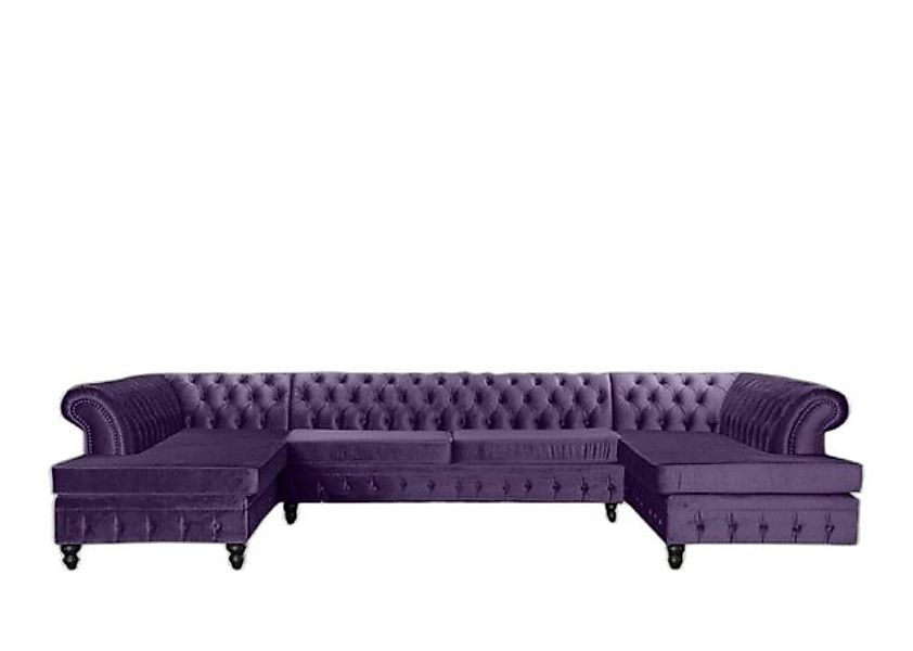 Xlmoebel Ecksofa Grau Chesterfield 3-Sitzer Premium Wohnambiente Neu Stoff, günstig online kaufen