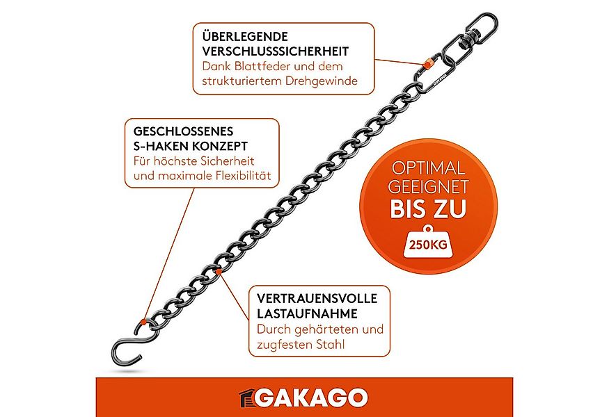 Gakago Deckenhaken Verlängerungskette, als Hängesessel Kette, Schaukel Verl günstig online kaufen