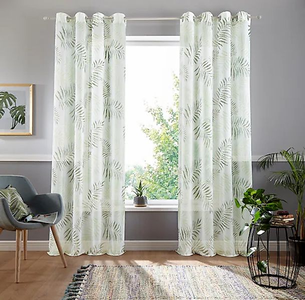 my home Gardine »Paula«, (1 St.), Halbtransparent, Voile, Polyester günstig online kaufen