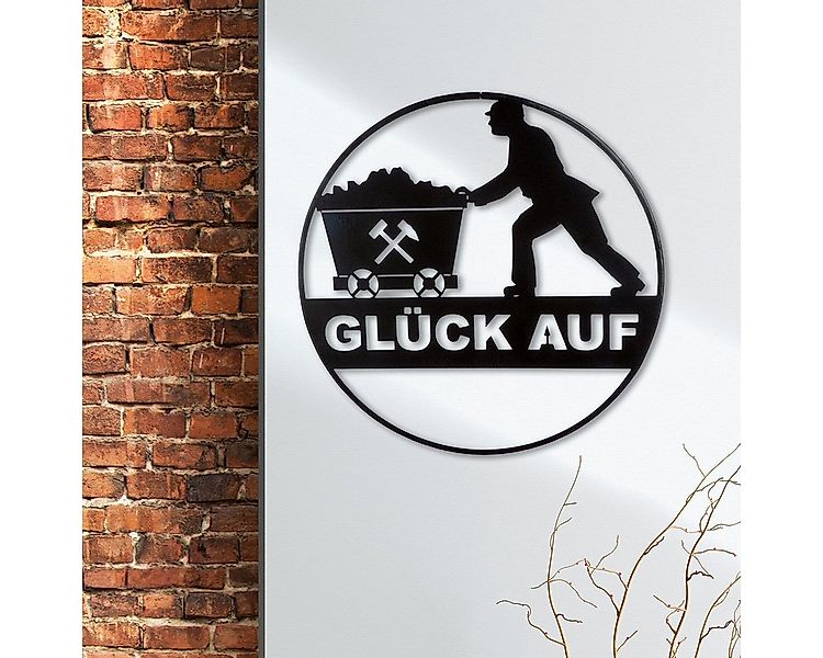 GILDE Wanddekoobjekt Metall-Wandrelief Glück Auf – Bergbau-Tradition stilvo günstig online kaufen