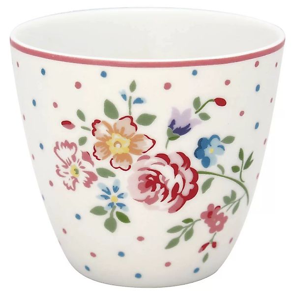 Greengate Latte Cup Belle White Tasse Steingut Weiß günstig online kaufen