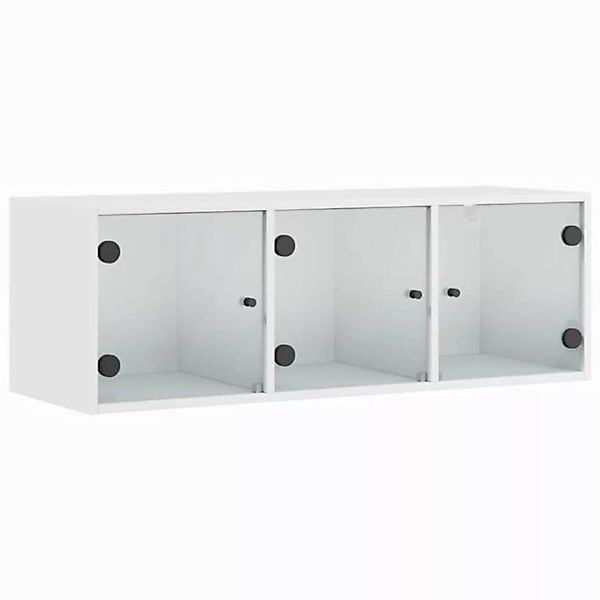 vidaXL Hängeschrank Hängeschrank Wandschrank mit Glastüren Weiß 102x37x35 c günstig online kaufen