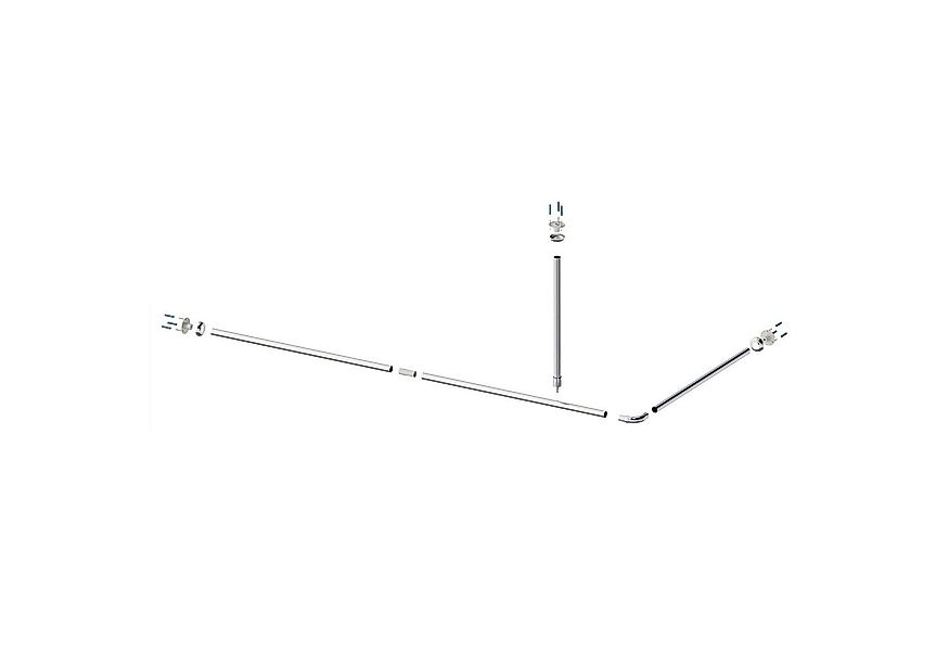 Aquabad® Duschvorhangstange Hastaflex Vario Duschvorhangstange, 2-läufig, k günstig online kaufen