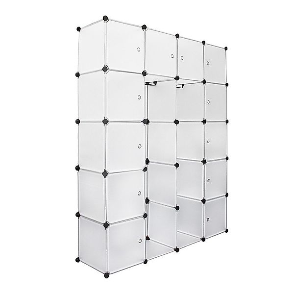 Clanmacy Kleiderschrank Kleiderschrank DIY Steckregal Set günstig online kaufen