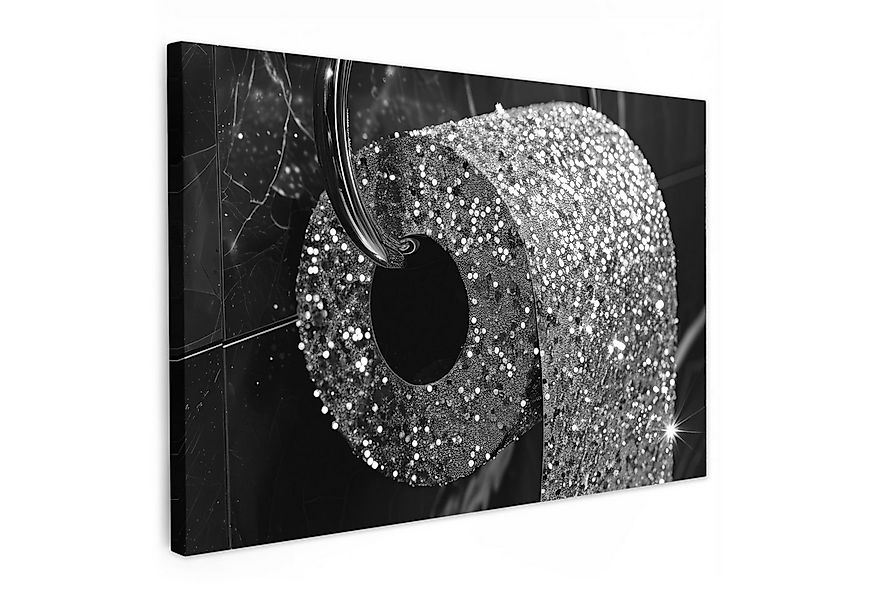 OneMillionCanvasses® Leinwandbild Toilette - Toilettenpapier - Schwarz und günstig online kaufen