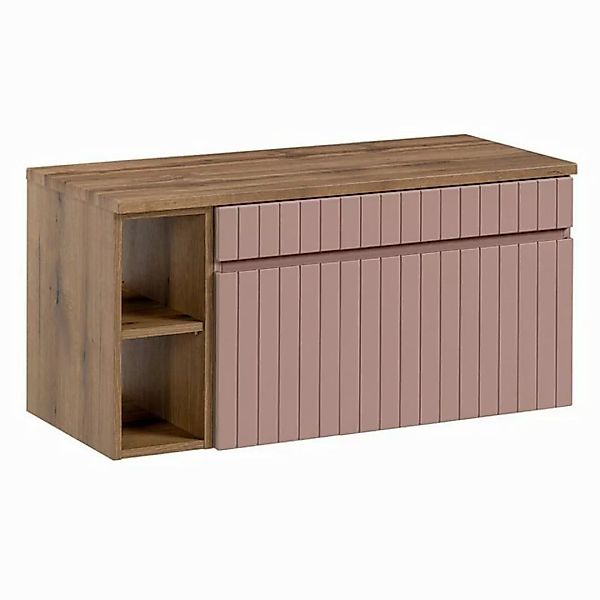 Lomadox Waschbeckenschrank IRAKLIO-56-ROSE Eiche Nb., rosa, Regal, 1 Auszug günstig online kaufen