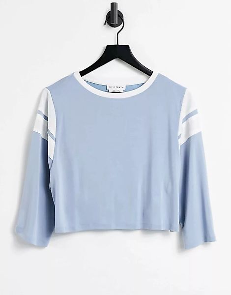Native Youth – Kurzes Oversize-T-Shirt in Blau günstig online kaufen