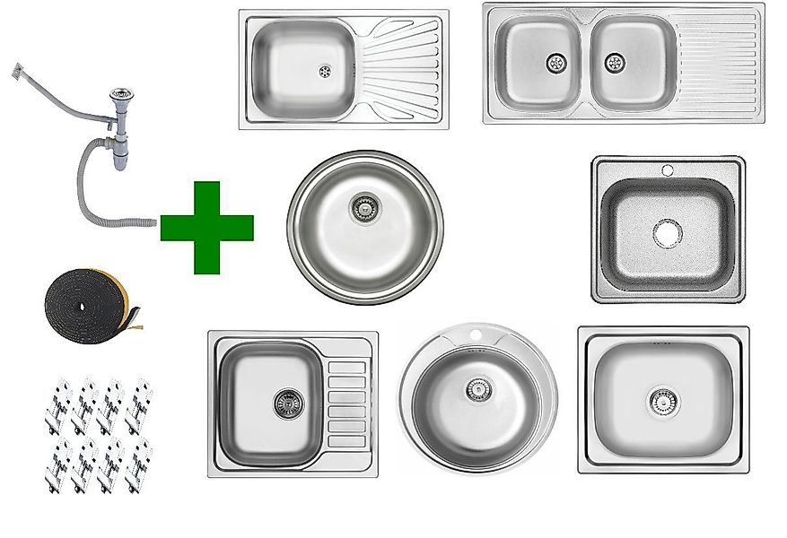 Faizee Möbel Edelstahlspüle Edelstahl Einbauküchenspüle Spülbecken verschie günstig online kaufen