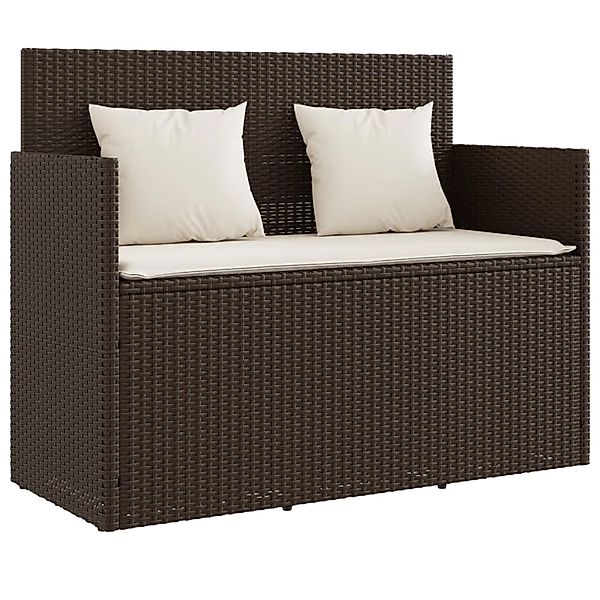 vidaXL Gartenbank Gartenbank mit Kissen Braun günstig online kaufen