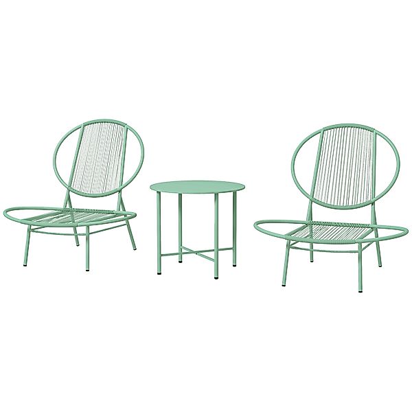 Outsunny Bistro-Set 3-teilig aus Stahl Wetterfest Gartenmöbel Set mit Bistr günstig online kaufen