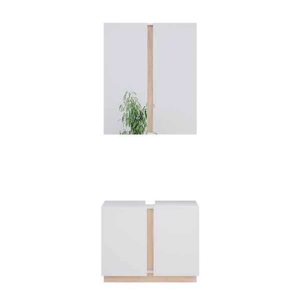 Vicco Badmöbel-Set Gloria, Weiß/Sonoma, 2 Teile, günstig online kaufen