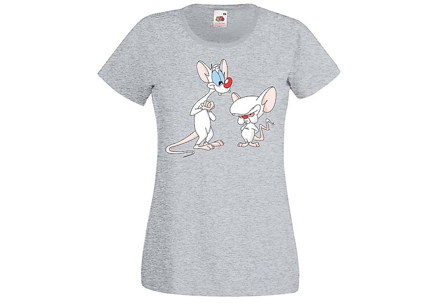 Youth Designz Print-Shirt Brain und Pinky Damen T-Shirt mit lustigem Frontp günstig online kaufen