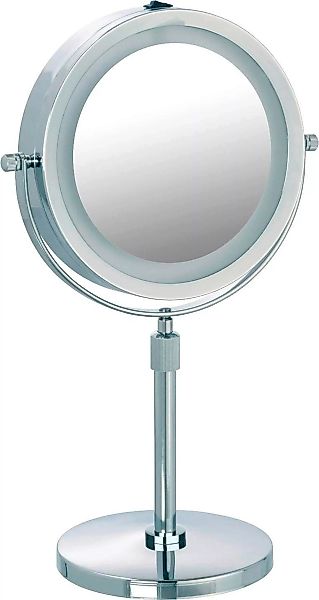 WENKO LED Kosmetikspiegel Lumi, Standspiegel, 5-fach Vergrößerung silber günstig online kaufen